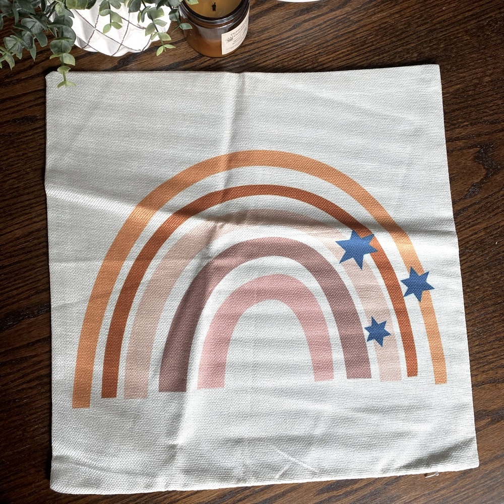 Boho Rainbow Decorative Pillowcase 18”